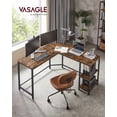 thumbnail image 2 of VASAGLE L-Shaped Computer Desk, Corner Desk, 54-Inch Writing Study Workstation, Rustic Brown and Black, 2 of 6