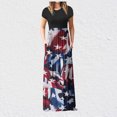 thumbnail image 2 of QIPOPIQ Robes pour Femmes avec Poches Manches Courtes Tendance Imprimé Fête de l'Indépendance Robe d'Été Vacances Longue Robe Offres 2023, 2 of 8