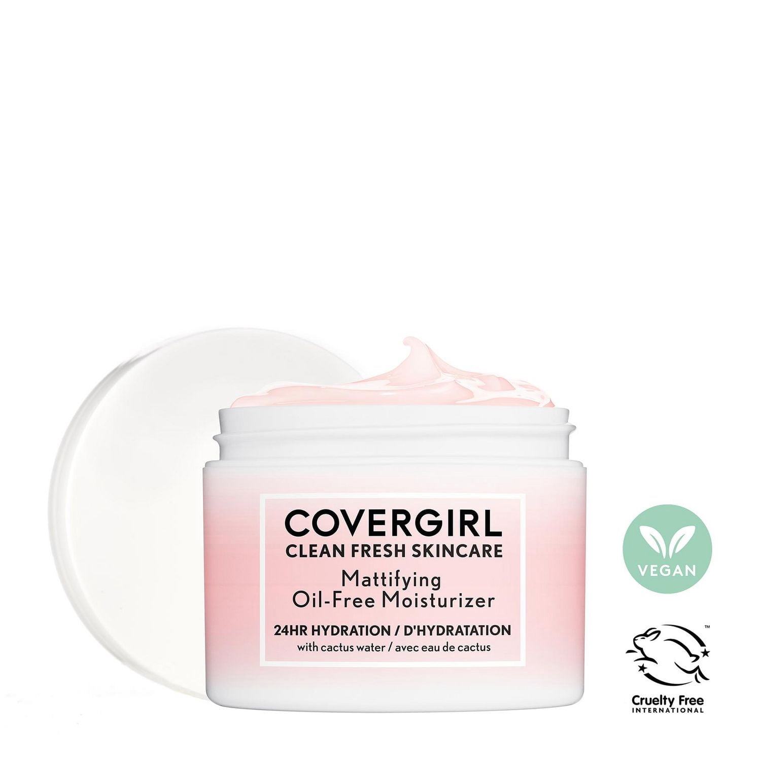 COVERGIRL Clean Fresh Skincare Hydratant Matifiant Sans Huile, Hydratant pour le Visage Matifiant Formulé avec Eau de Cactus, 100 % Végane & Sans Cruauté