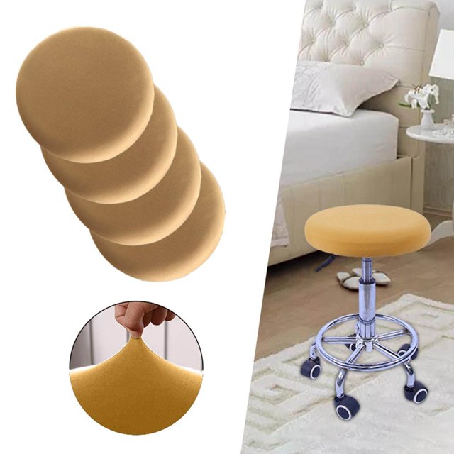 serony Coussin de Tabouret Rond Durable Housse de Coussin Douce Lavable pour Chaise de 12-18 Pouces camel
