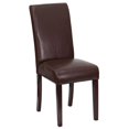 thumbnail image 1 of Chaise Parsons en cuir brun foncé, 1 of 9