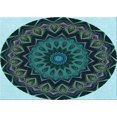 thumbnail image 1 of Ahgly Tapis Rectangulaire Lavable en Machine Intérieur Transitionnel Vert Sarcelle Profond, 2 Pieds x 3 Pieds, 1 of 7
