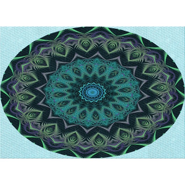 Ahgly Tapis Rectangulaire Lavable en Machine Intérieur Transitionnel Vert Sarcelle Profond, 2 Pieds x 3 Pieds