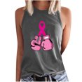 thumbnail image 2 of TIMIFIS Breast Cancer Ribbon Women's Racerback Tank Casual Sleeveless Printed Ladies Round Neck Blouses Tops T-Shirt - Fall/Winter, 2 of 5