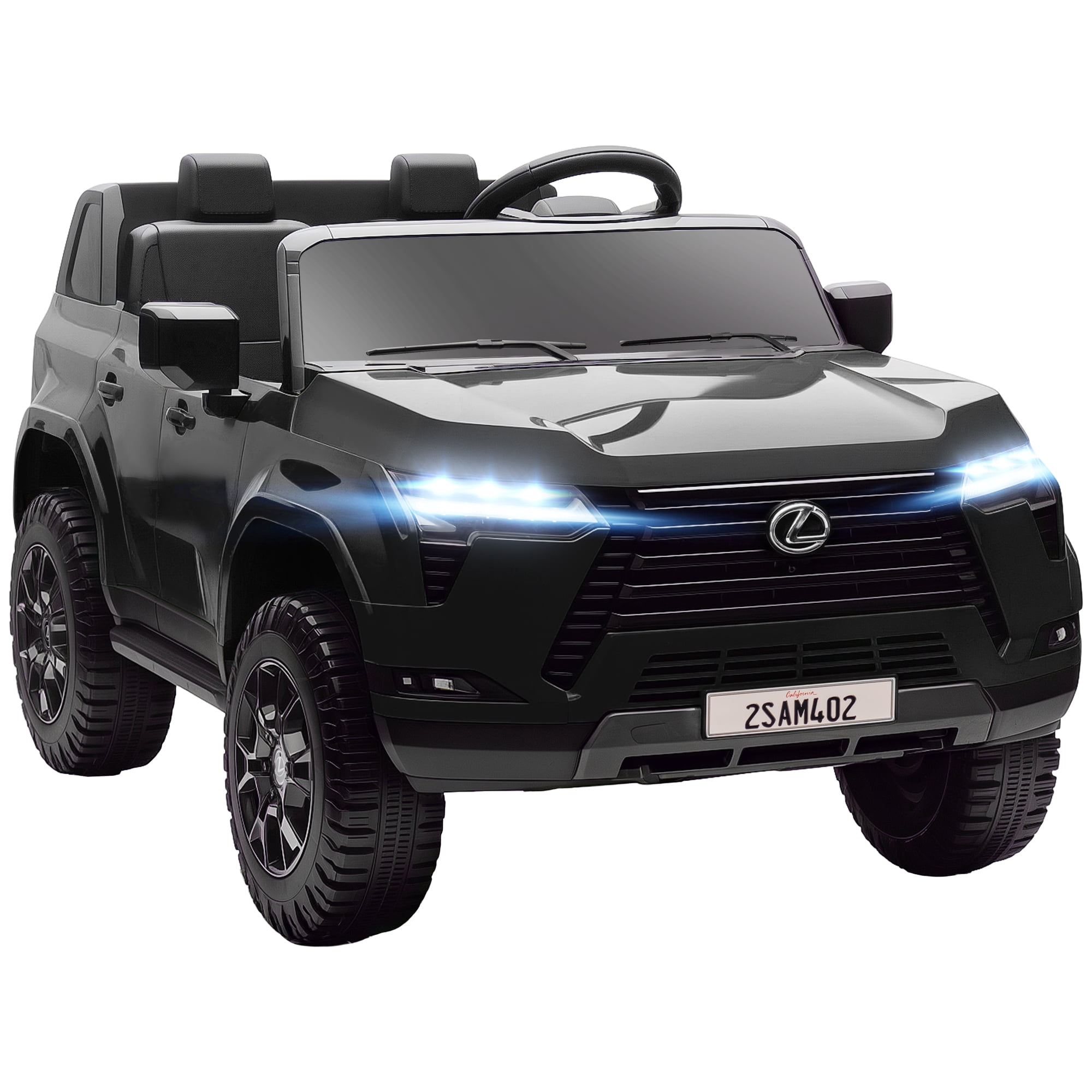 Qaba Licensed Lexus GX550 Electric Car, 12V Ride On Toy with 2-Seater Black