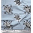 thumbnail image 1 of Soimoi Polyester Crepe Fabric Floral Block Print Fabric by The Yard 52 Inch Wide, 1 of 3