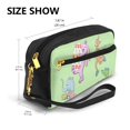 thumbnail image 4 of Leather Portable Travel Small Makeup Bag, Multifunctional Storage Bag, Green Fun Animal Party Pencil Case, 4 of 4