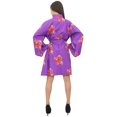 thumbnail image 3 of Bimba Cotton Poplin Floral Print Bridesmaid Sleepwear Kimono Robe With Belt - 4, 3 of 5