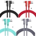 thumbnail image 3 of pitrice Câble de Recharge Rapide à Double Coude, Cordon de Données de Remplacement pour Téléphone Mobile Android, Interface Micro USB, Vert, 1 m, 3 of 7
