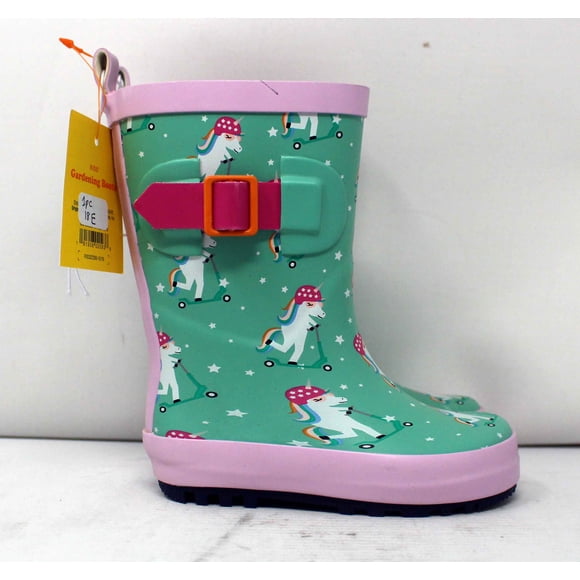 Sun Squad Bottes de Jardinage pour Enfants Petites Vertes Unicorns