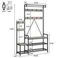 thumbnail image 3 of Bingirl Hall Tree with Bench and Shoe Storage Parent-Child Coat Rack Shoe Bench Industrial Coat Tree Entryway Organizer, 3 of 9