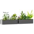 thumbnail image 1 of Outsunny Raised Garden Beds Set of 2, Galvanized Planter Box, Light Grey, 1 of 10
