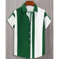 thumbnail image 4 of CHUANK Simple Stripe Men‘s Shirt Hawaiian 3D Print Unisex Blouse Short Sleeve Lapel Button Tops Loose Summer Oversize Beach Clothes, 4 of 7