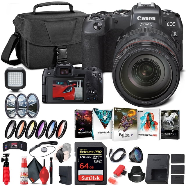 Canon EOS RP Mirrorless Camera with 24-105mm Lens (3380C012) + 64GB + More