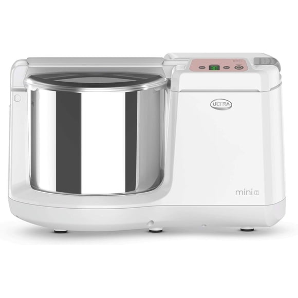 Elgi Ultra Ultra Mini T Broyeur Humide de Table 1,25 L avec Pétrin Atta et Minuterie Numérique, 110 Volts (Nouveau Modèle), Blanc