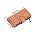 thumbnail image 2 of Ohufall Frosted Leather Womens Long Wallet Zipper Coin Purse ID Window Card Holder Organizer, 2 of 5