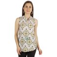 thumbnail image 1 of Moomaya Printed Tops For Women Cotton Ruffled Collar Sleeveless Casual Ethnic Tunic, 1 of 8