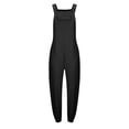 thumbnail image 3 of HAiming Women's Cotton Overalls Casual Loose Button Jumpsuits Adjustable Straps Wide Leg Rompers with Pockets, 3 of 6