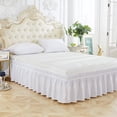 thumbnail image 1 of TOPINCN Elastic Polyester Bed Skirt Ruffle Easy Fit Spread Cover Valance, Elastic Bed Skirt, Bed Skirt, 1 of 7