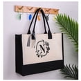 thumbnail image 2 of Decodeary Good Load Bearing Alphabet Beach Bag For Travel Large Storage Space Shopping Bag M flower, 2 of 6