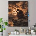 thumbnail image 4 of Man Praying Cliffside Canvas Wall Art 15.75x11.81 Inches, 4 of 8