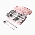 thumbnail image 2 of Boîte à Bento Compartimentée en Acier Inoxydable - Récipient Alimentaire Hermétique, Préparation des Repas Sécuritaire et sans Fuite, Rose, JKODE, 2 of 8
