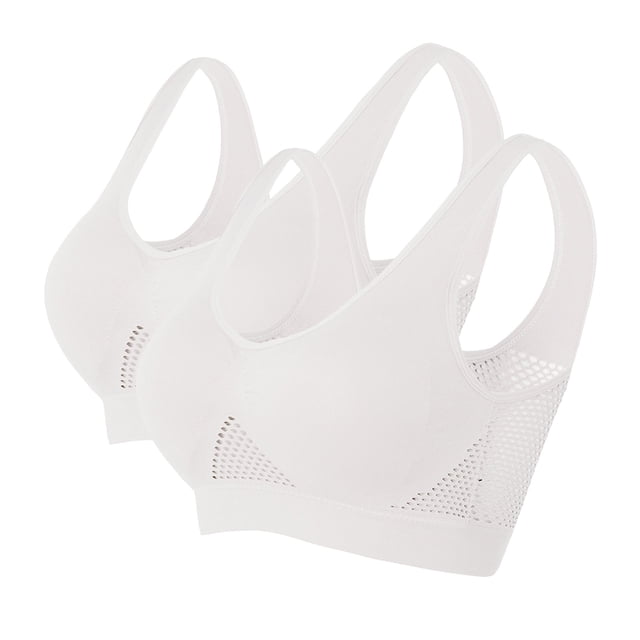 Timegard 2pc Sports Bras for Women Plus Size Full Coverage No Underwire High Support Breathable Athletic Bra