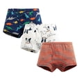 thumbnail image 1 of MIASHUI Boys Boxer Shorts Cotton Dinosaur Pattern Boxer Brief Underwear 3 Pack,Purple,3-4 Years, 1 of 2