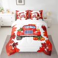 thumbnail image 2 of Ensemble de Couette Très Grand Récolte d'Automne, 7 Pcs en Microfibre Douce avec Feuilles d'Érable Rouges, Couettes Style Ferme pour Voiture avec Drap-Housse, Drap Plat, Couvre-Oreillers et Taies d'Oreiller - Ensembles de Literie Citrouille de l'Action de Grâce, 2 of 5