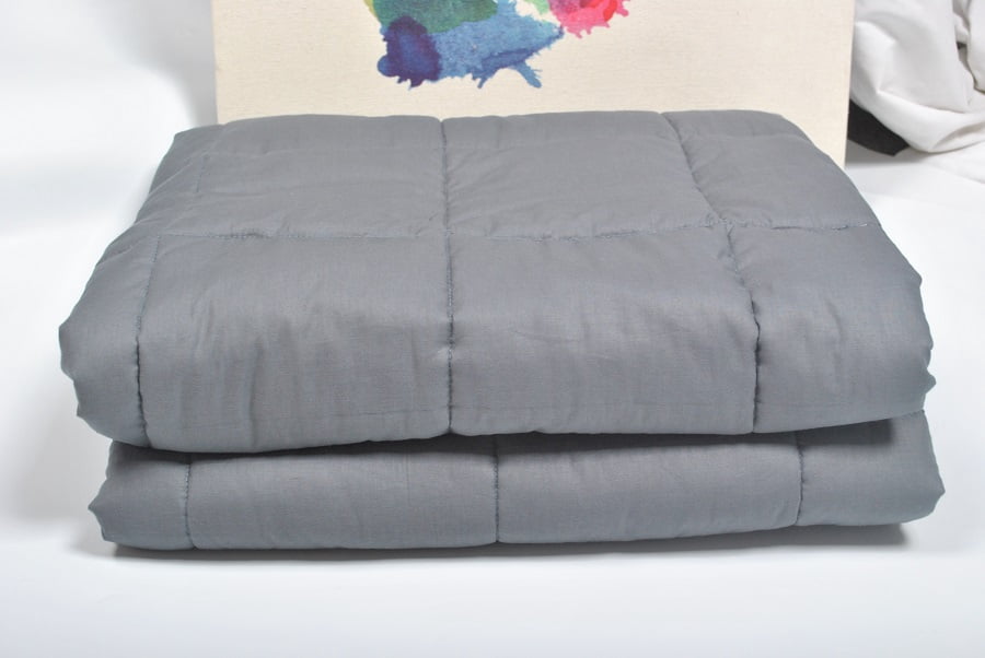 Weighted Blanket for Kids and Adults with Anxiety Sensory Cotton Better Sleep - 40"*60" 15lbs Dark Gray