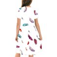 thumbnail image 4 of Soldes de Liquidation Aujourd'hui Offres Iumwxz Robe Décontractée Trapèze Robe Tunique pour Adolescentes Robes Col Rond Mignonne à Motif Robe à Manches Courtes pour Filles Robes Ravissantes pour Fête 4-14a, 4 of 6
