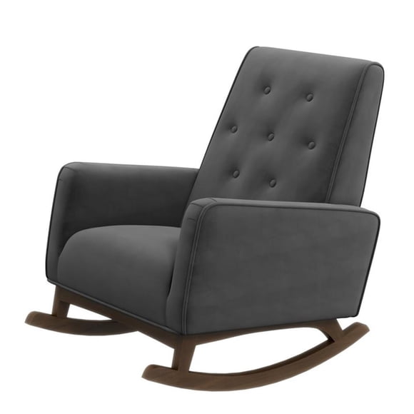 Dalston Tight Back Microfiber Indoor Nursery Rocking Chair in Dark Gray