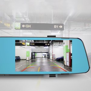 Dash Cam avant et arrière Aucun fil de 4,5 pouces rétroviseur miroir haute définition 1080P Lentille avant et arrière, caméra vidéo de voiture Dash Cam avec le cœur intelligent pour la stabilité
