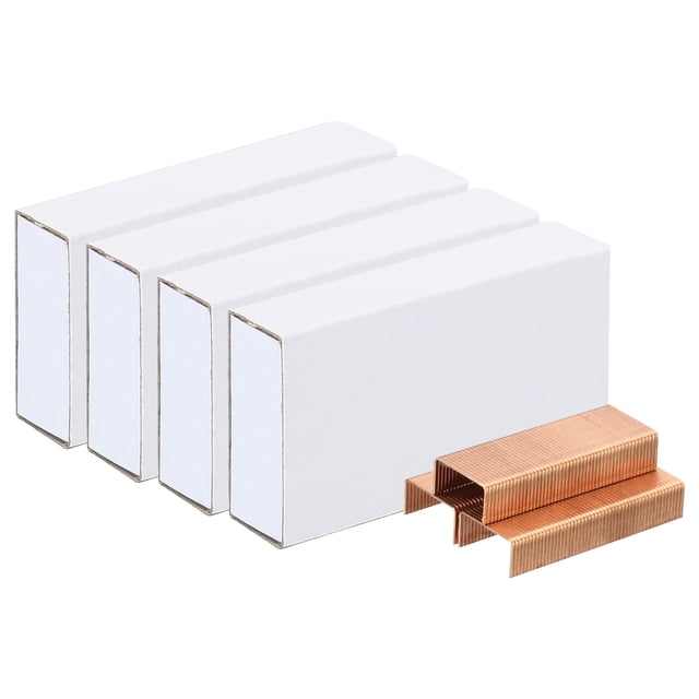 Unique Bargains Staples for Stapler, 4 Pack(1000Pcs Staples Per Pack) #10 Mini 3/16 Inch Length Staples Jam Free Rose Gold