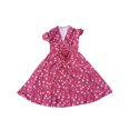 thumbnail image 3 of UKAP Robe Longue pour Femme à Imprimé Floral, Robes Midi à Manches Courtes, Robe d'Été de Plage, Caftan de Fête, Rouge Vin, P, 3 of 9