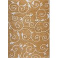 thumbnail image 1 of Ladole Rugs Shaggy Rabat Abstract Pattern Sustainable Spirals Style Indoor Small Runner Rug in Dark Yellow White 2'7" x 4'11", 1 of 4
