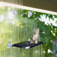 thumbnail image 1 of Cat Window Perch Hammock Hanging Bed Suction Cup Detachable Window Mount for Pet Black, 1 of 7