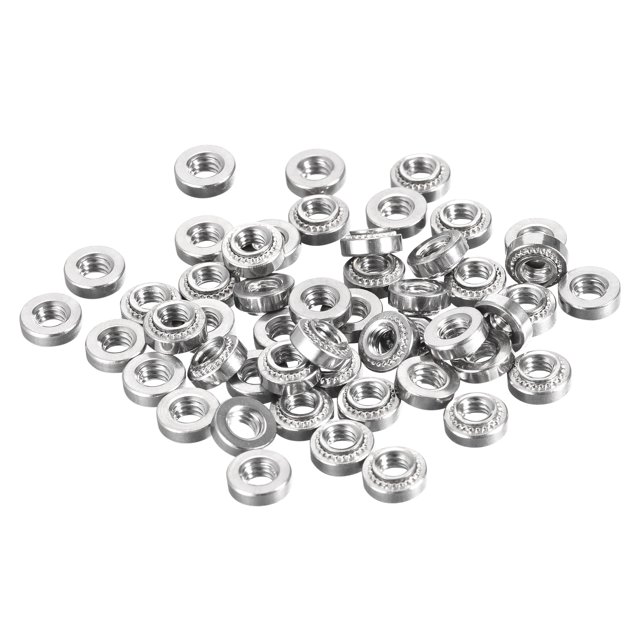 Unique Bargains Self -Clinching Nuts,#8-32x0.13-Inch Stainless Steel Rivet Nut Round Head Steel Metal Sheet Mounting Fastener 50pcs