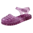 thumbnail image 1 of Sandales en Gelée pour Fille, Chaussures de Course pour Filles Taille 4, Bout Fermé pour Filles, Espadrilles Princesse pour Filles Taille 1, Chaussures d'Été pour Robe, Chaussures de Plage Taille 6, Sandales Plates pour Filles, 1 of 9