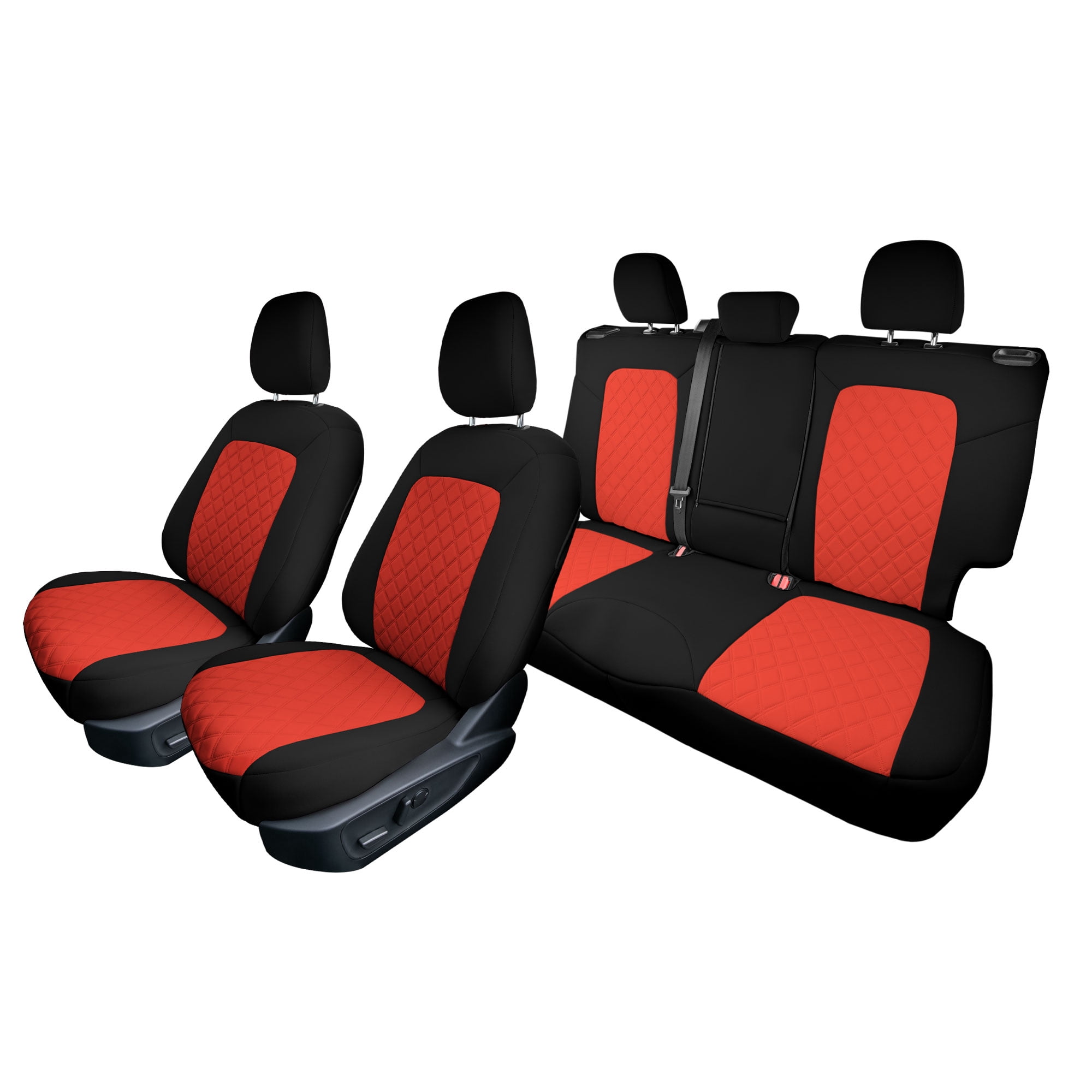 FH Group Neoprene Custom Fit Seat Covers for 2021-2024 Ford Bronco Sport Red Full Set