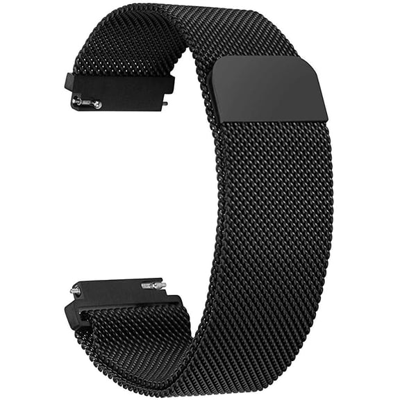 Milanaise Watch Strap 22 Mm Smartwatch Stainless Steel Bracelet With Magnetic Clasp - In Black