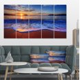 thumbnail image 1 of Blue Waves on Sandy Beach - Seashore Canvas Art Print, 1 of 3