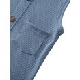 thumbnail image 3 of SUNSIOM Baby Summer Romper, Solid Sleeveless Button Closure Ribbed Jumpsuit, 3 of 10