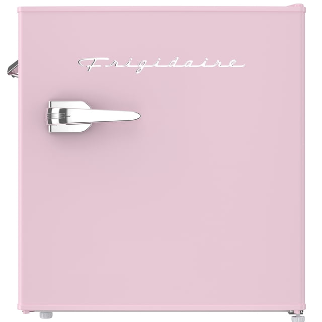 Frigidaire 1.6 Cu. ft. Retro Mini Fridge with Side Bottle Opener, Compact Refrigerator with Freezer Compartment, Pink