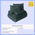 thumbnail image 4 of Mainstays Kids Dark Green Solid Plush Ribbed Corduroy Comforter Set Full/Queen 3 Piece, 4 of 4