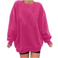 thumbnail image 1 of Penkiiy Chandail pour Femmes Mode Chandail Décontracté pour Femmes à Manches Longues à Col Rond Imprimé Hauts de Chandail pour Dames Blouse Rose Vif Vêtements Y2K, 1 of 6