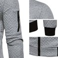 thumbnail image 5 of Liyamei Men's Fall/winter Stand-up Collar Solid Color Plaid Zipper Sweater Baseball Uniform Sports Suit, 5 of 5