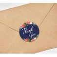 thumbnail image 3 of Darling Souvenir Lot de 45 Pcs Bordure Florale Chrysanthème Ronde Autocollants Merci Bleus-1.6 Pouces, 3 of 4