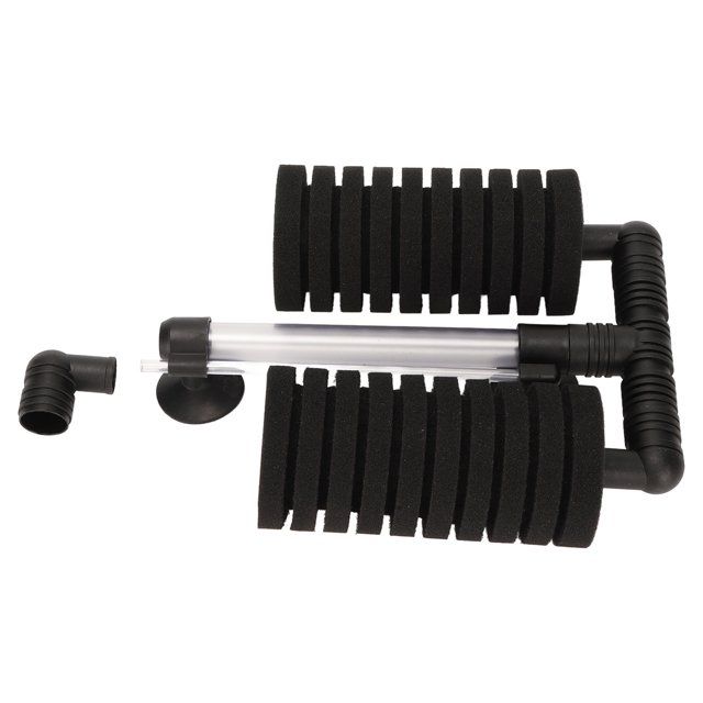 Aquarium Double Bio Sponge Filter, Detachable High Efficiency Biological Filtration Reliable Aquarium Sponge Filter Suction Cup Fixing For Freshwater