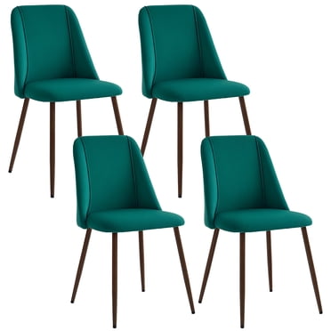 HOMCOM Dining Chairs Set of 4, Accent Chair with Velvet-touch Upholstery